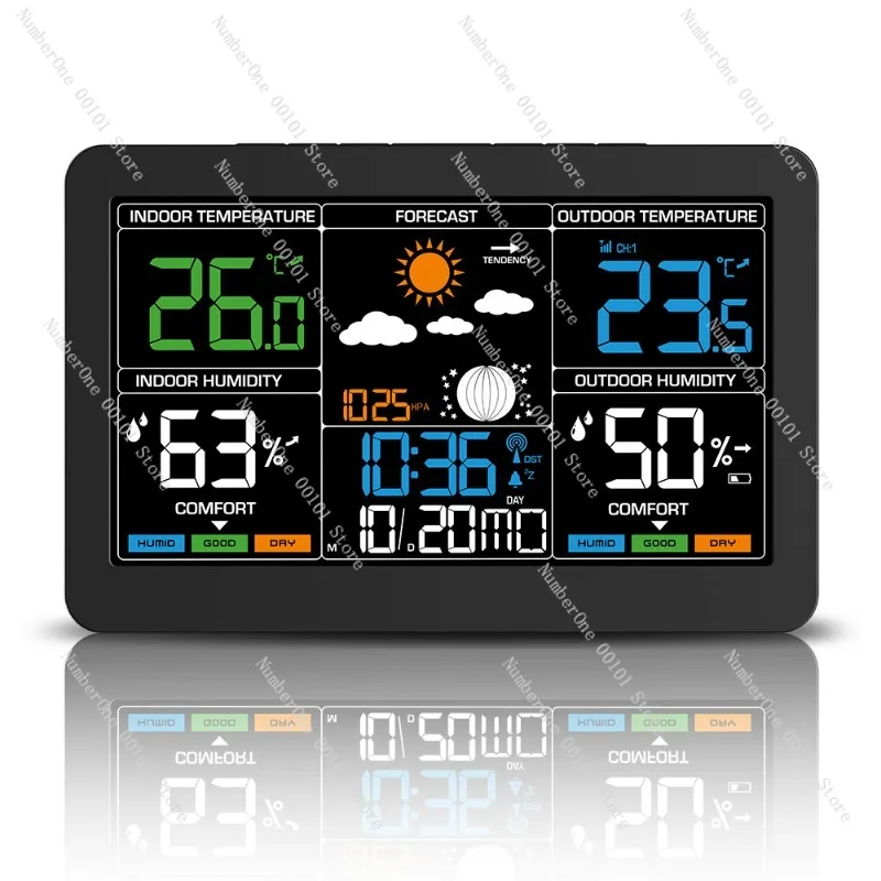 Wireless weather station: electronic humidity thermometer with large-screen weather forecast function