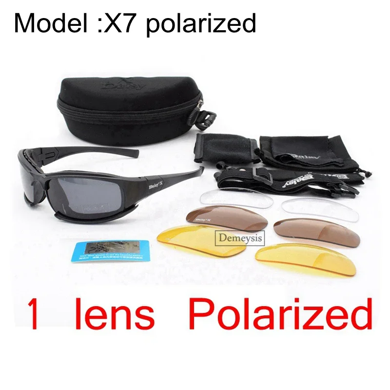Daisy Taktische polarisierte Brille, Outdoor-Sportbrille, Sonnenbrille mit 4-Linse, Originalverpackung, Herren-Schießen, Wandern, Brillen, Gafas