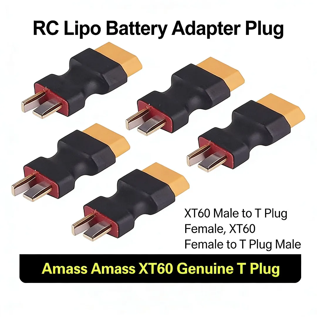 10pcs T Male Plug to XT60 Male / T Female Plug to XT60 Female Adapter For RC Helicopter Quadcopter LiPo Battery Plug Connector