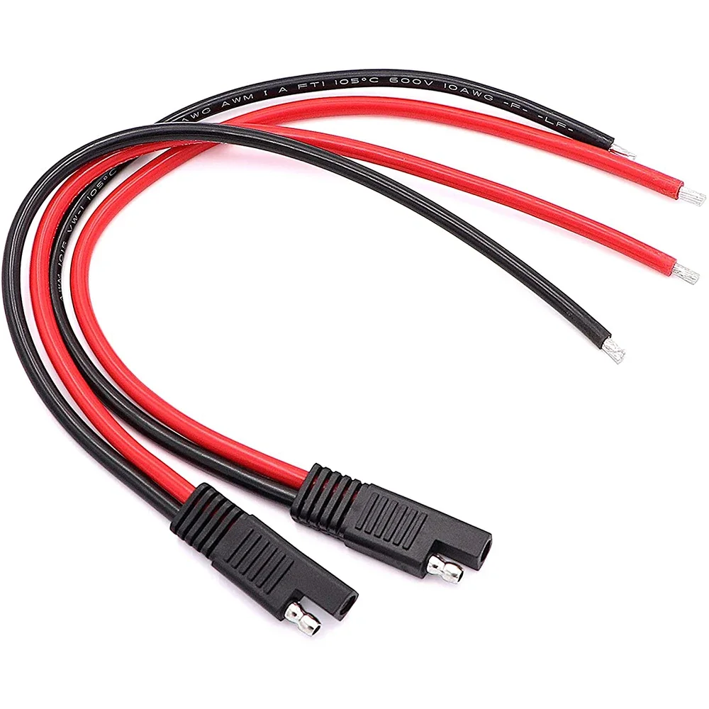 2pcs 30cm 10AWG SAE Connector Cable SAE Quick Connector Disconnect Plug SAE Automotive Extension Cable Solar Panel SAE Plug