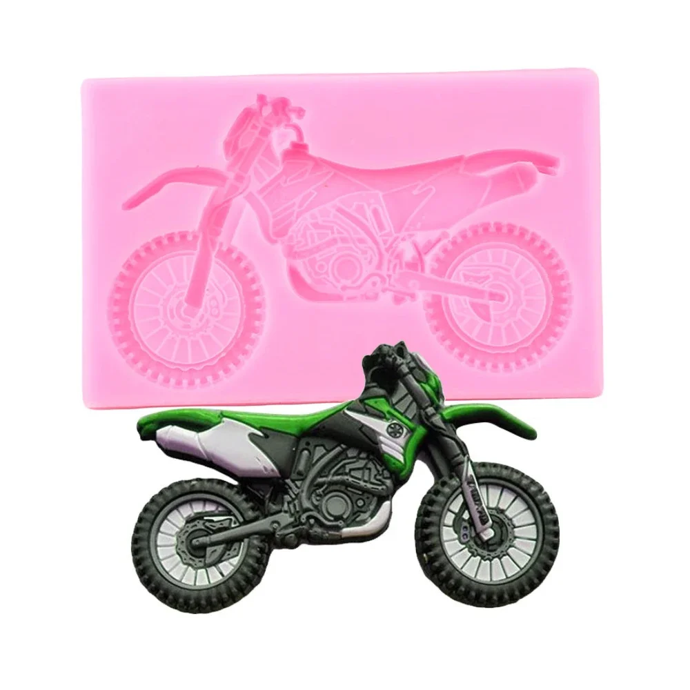 

3D Motorcycle Silicone Mould Party Birthday Cake DIY Decoration Tools Sugarcraft Chocolate Fondant Baking Mold Piping bag Plates