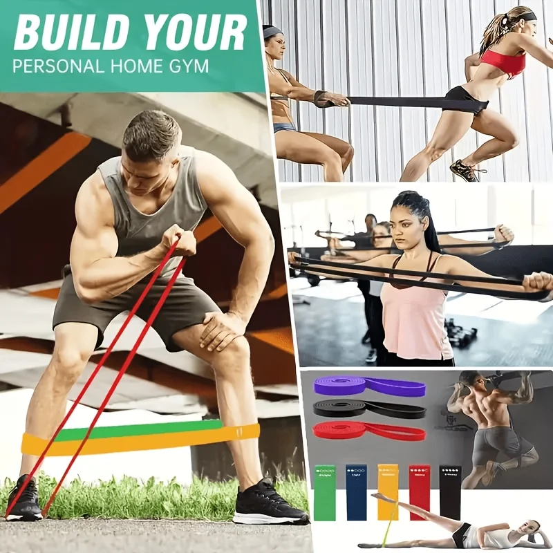 1 Set of 5 Yoga Resistance Bands, Suitable for Strength Training, Body Shaping, and Functional Training