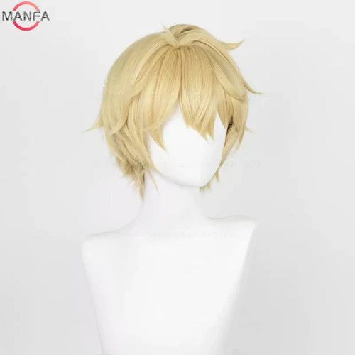 Imagen 2 del producto Peluca de Cosplay Gepard Landau de 30cm, pelo corto liso amarillo para hombres, juego Honkai Star Rail, pelucas sintéticas resistentes al calor para fiesta de Cosplay