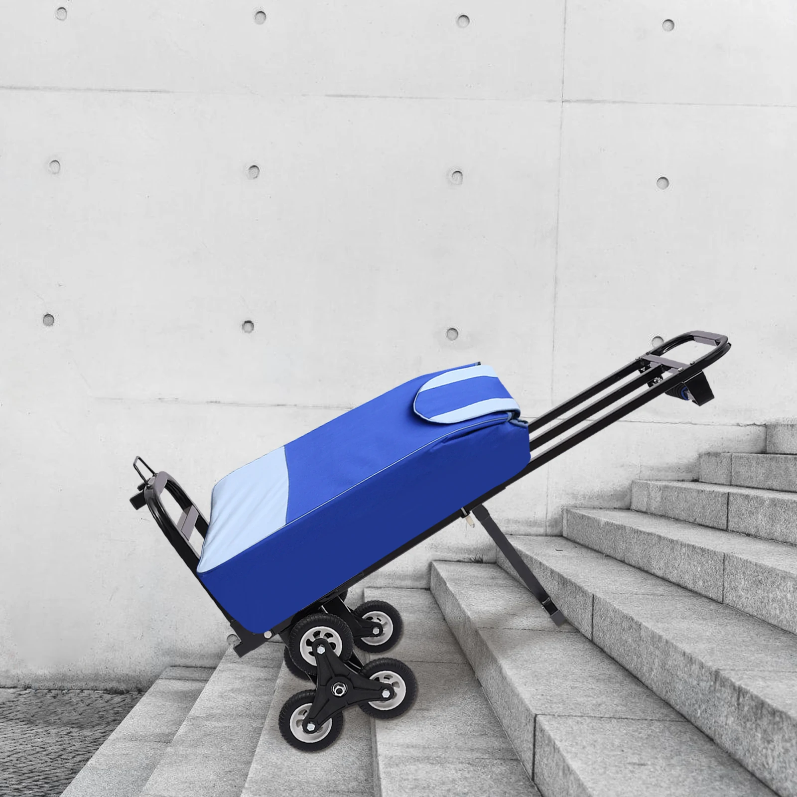 Foldable Stair Climbing Cart – Durable Steel Frame with Adjustable Height and Secure Binding for Easy Transport