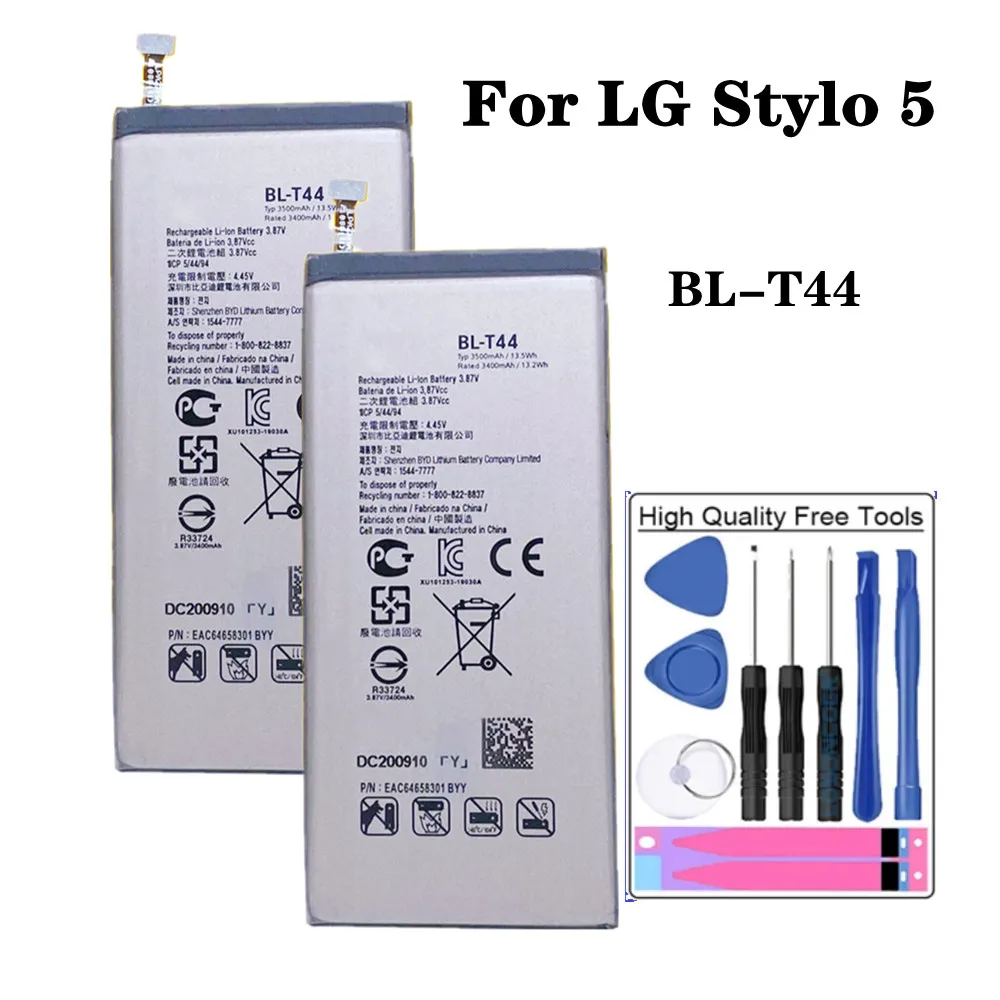 High Quality 3500mAh BLT44 BL-T44 Battery For LG Stylo 5 LMQ720PS Q720A BL T44 Replacement Phone Battery + Tools