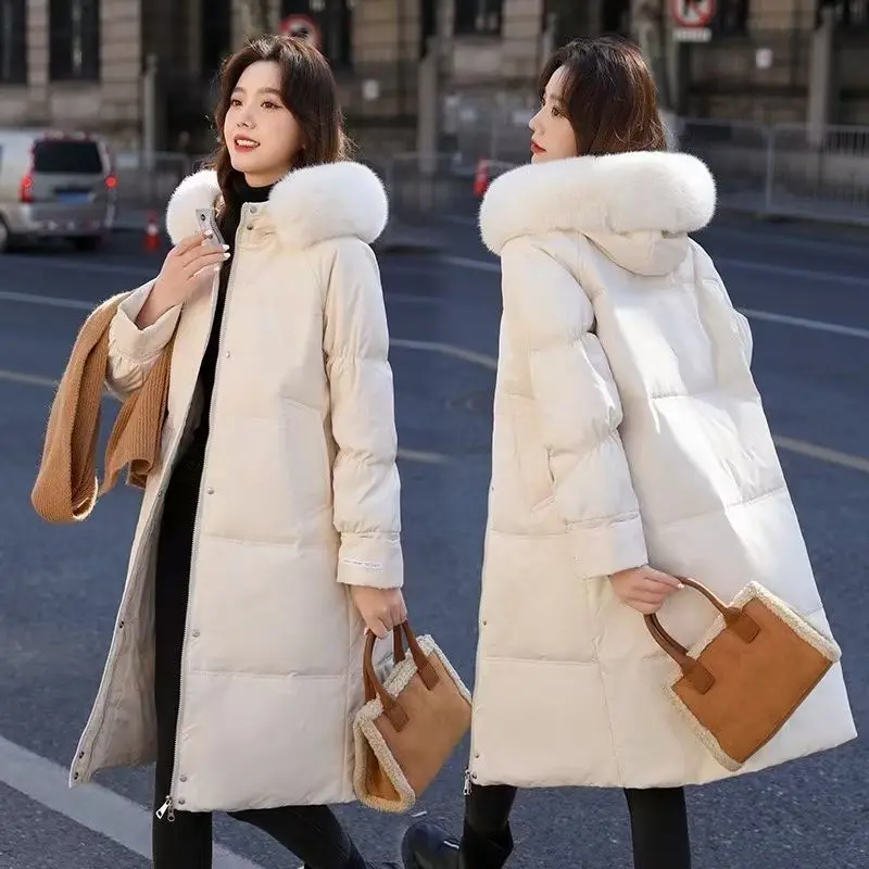 

2026 Winter New Women's Down Cotton Jacket Loose Commuter Long Pie Overcomes