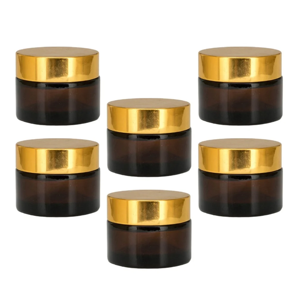 

6Pcs Empty Makeup Bottles Brown Cream Jar Portable Cosmetics Storage Holder Travel Accessories Empty Makeup Bottles
