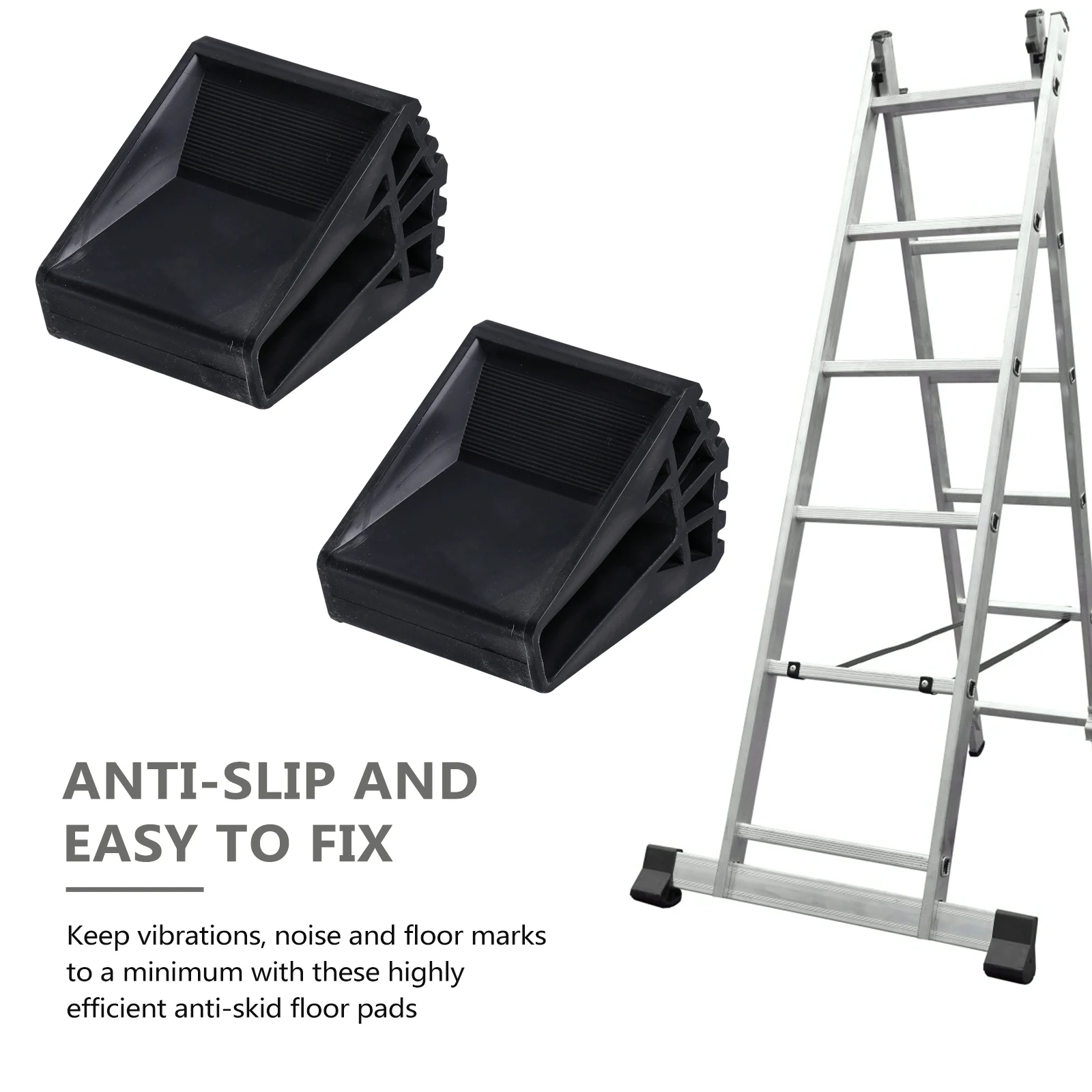 

2pcs Anti-slip Ladder Feet Covers Non-skid Pads Thickened Design Environmental Rubber Protect Floor Practical Use Construction