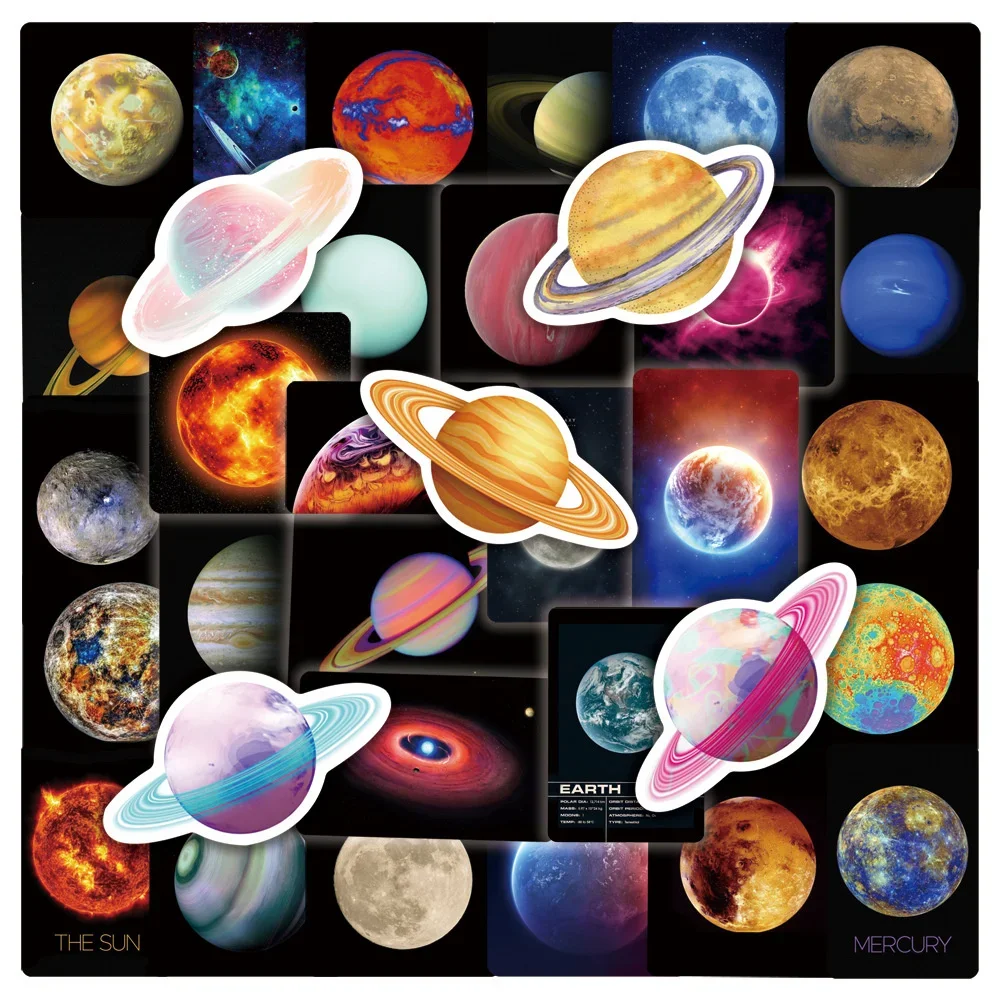 10/30/50 PCS Universe Planet Cartoon Stickers Personality Toys Laptop iPad Skateboard Phone Case decorazione moto all'ingrosso