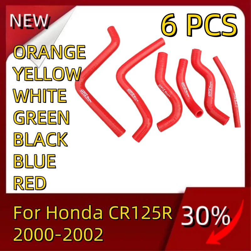 NEW 6 PCS hight quality durable all Silicone Radiator Hose For Honda CR125R 2000-2002 CR 125 R Pipe Tube Kit 2000 2001 2002