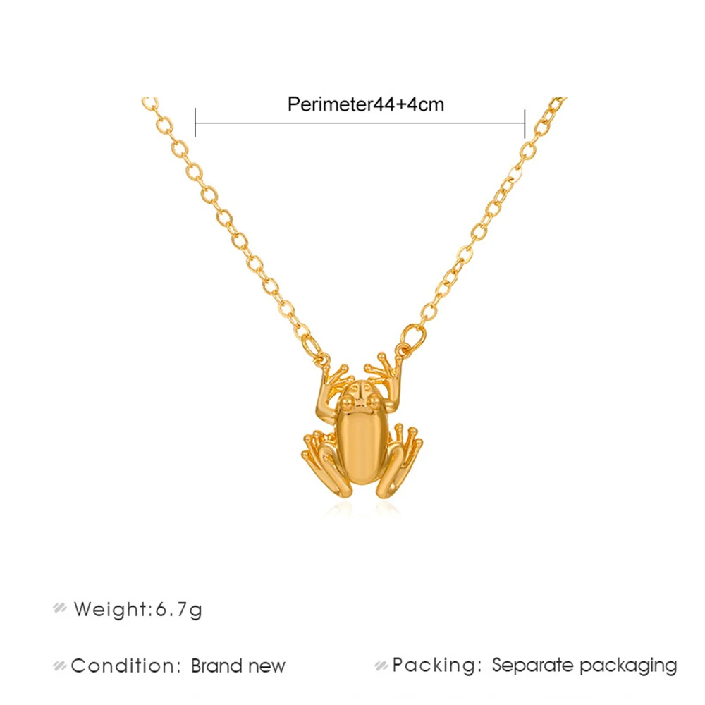 Adjustable Frog Pendant Necklace for Women Bling Metal Geometric Vintage Choker Cute Animals New Design Jewelry Accessories