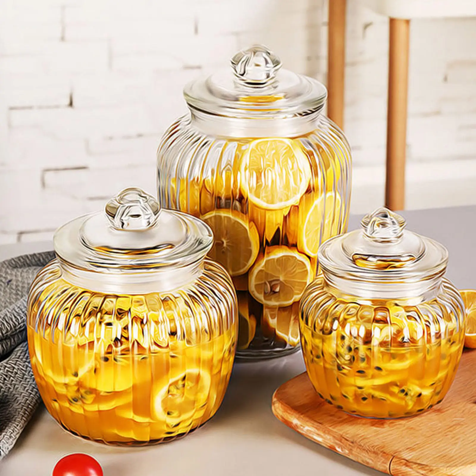 

Премиум-банка из стекла с герметичной крышкой для хранения продуктов, большая емкость, контейнер для солений, кухонный контейнер для круп, банка для хранения кофейных зерен