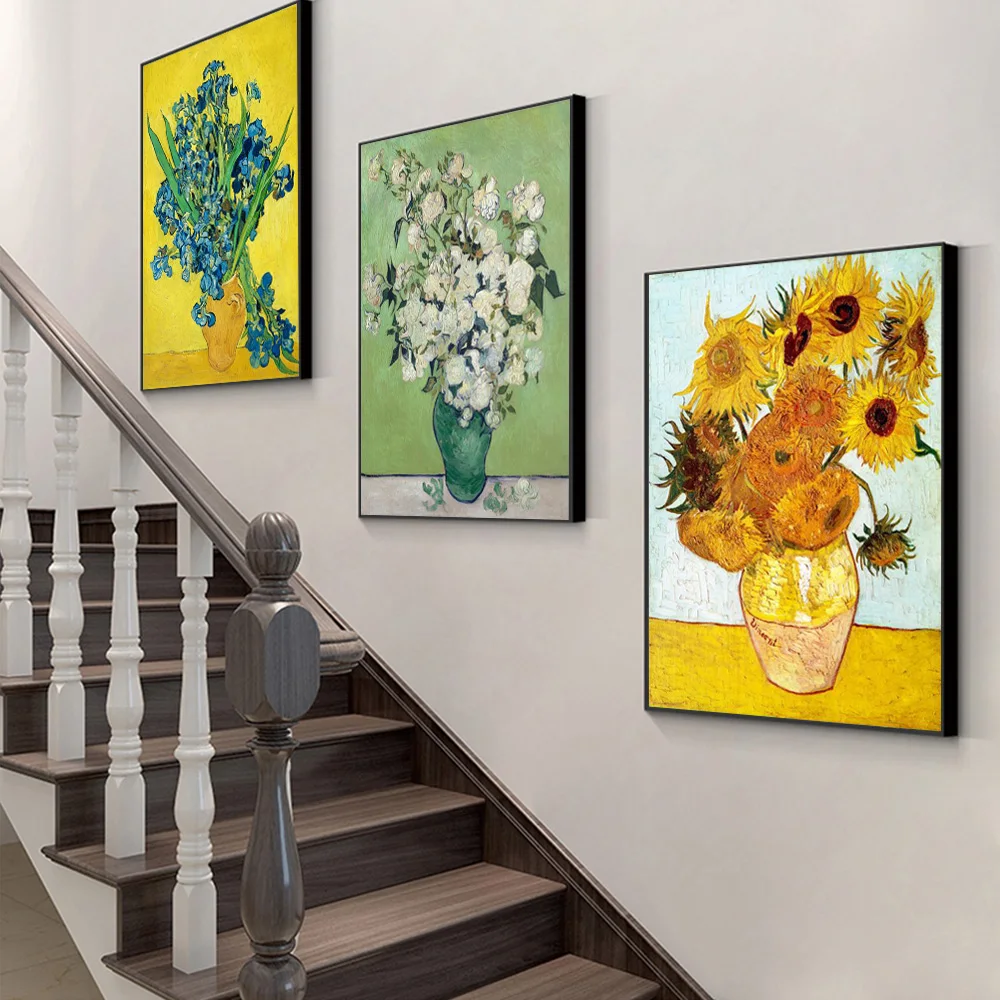 Van Gogh Starry Night Sunflower Harvest Wall Art Poster Famous Mural Modern Home Decor Canvas Picture Print Living Room Decorate - Image 5