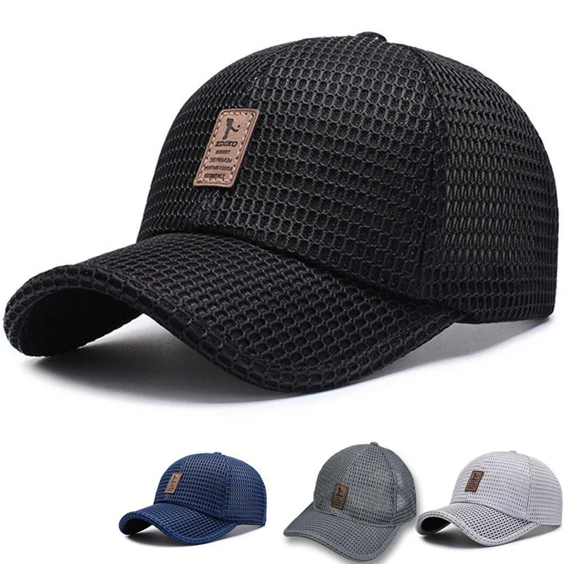 Unisex Outdoor Golf Caps 2023 Mesh Patchwork Sports Cap Breathable Net Snapback Hats Basketball Football Casquette Long Visors