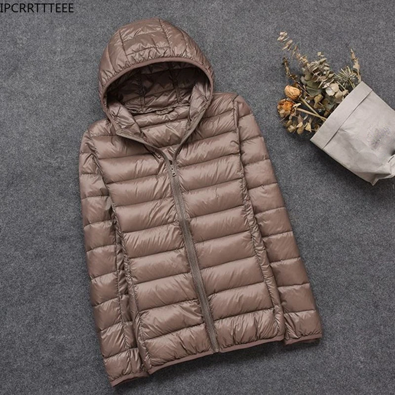 New Autumn Winter Women Hooded 90% Ultra Light Duck Down Jackets Women Coat Warm Slim Plus Size Down Jacket