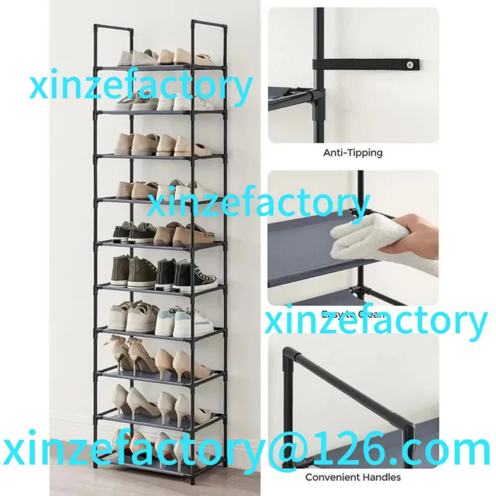 Customizable Large Capacity And Simple Shoe Cabinet 10 Tier Standing Shoe Shelf Multi-Layer Household Rack Student Dormitory Sto