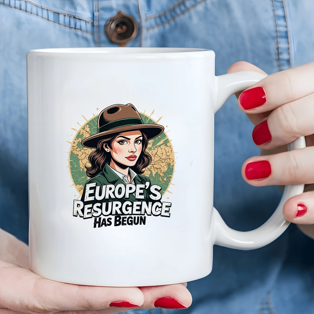 

11oz Retro Illustration Mug European Renaissance Theme Kids & Family Office Christmas Cup