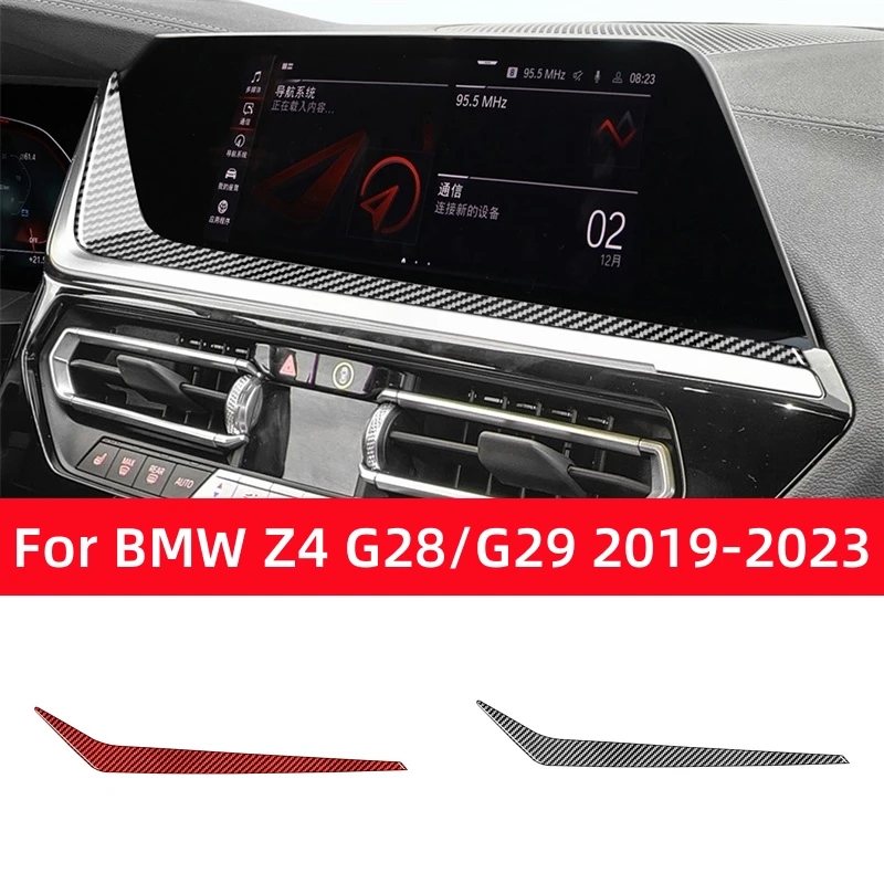 

Для BMW Z4 серии G28 G29 2019-2023 аксессуары из углеродного волокна внутренняя навигационная панель автомобиля декоративная полоса накладка наклейка