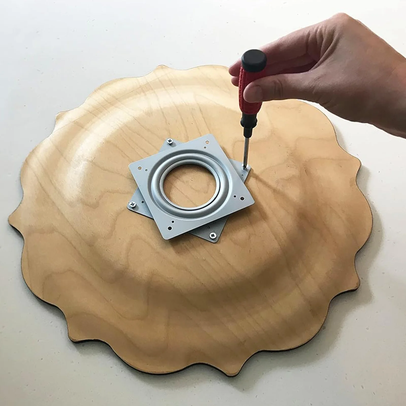4 Inch Steel Ball Bearing Turntable Swivel Plate Low Profile Rotating Tray for Cabinet Table Display Rack