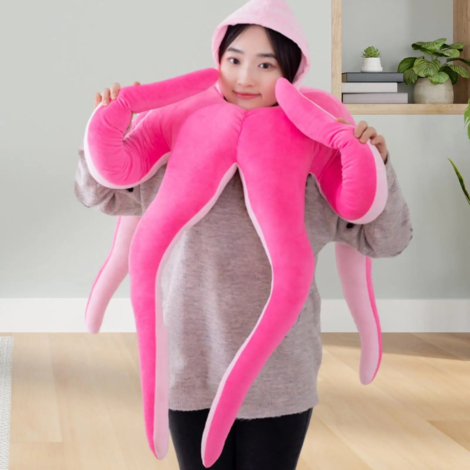 Baby Octopus Costume Wearable Adorable Hooded Cute Plush Squid Costume for Babies Role Playing Game Birthday Gifts Adults