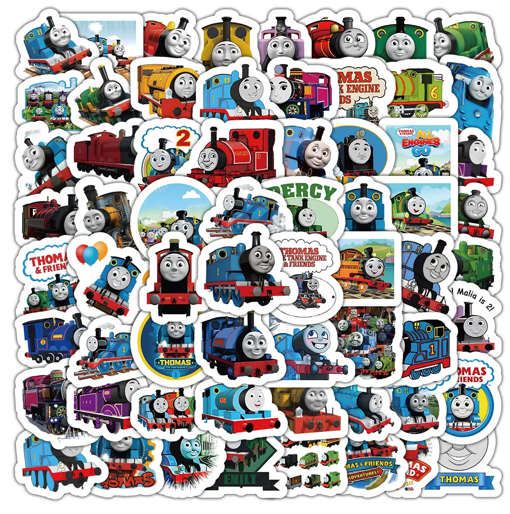 100 Stück Cartoon Thomas und seine Freunde Zug-Aufkleber DIY Dekoration Wasserfeste Skateboard Notizbuch Graffiti Spielzeug – Detail 3