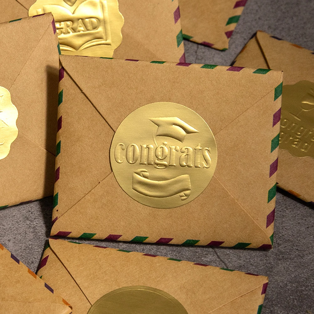 

Выпускные наклейки, круглые уплотнительные наклейки, маленькие этикетки, подарочные бирки, золотая фольга, товары для вечеринок, герметик для конвертов