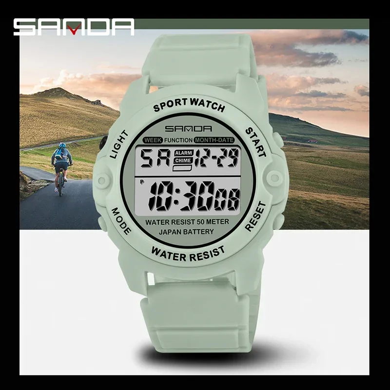 SANDA 6003 LED Digital Watch Female Wristwatches For Women Clock Relogio Feminino Sports Women Watches Fashion Casual Waterproof