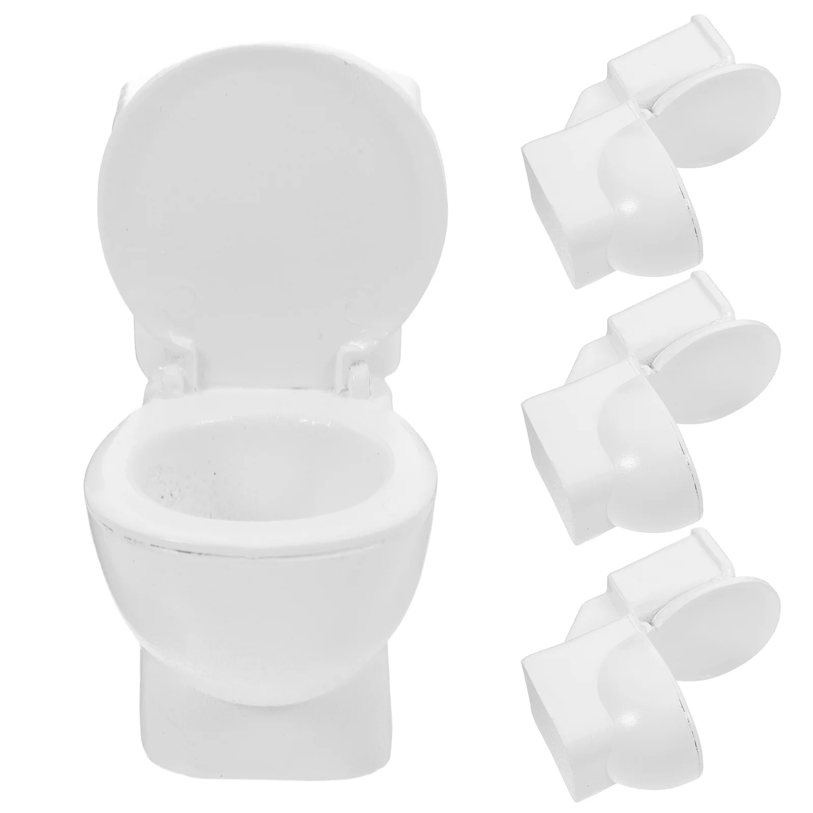 

3Pcs Resin Mini Toilet Decorative Ornament for Micro Landscape Dollhouse Bathroom Accessories Miniature Terrarium
