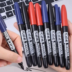 6 PCS Permanent Marker Pen Manga Drawing Markers Black Blue Red Waterproof Ink Sketch Pens Stationery Art School Supplies