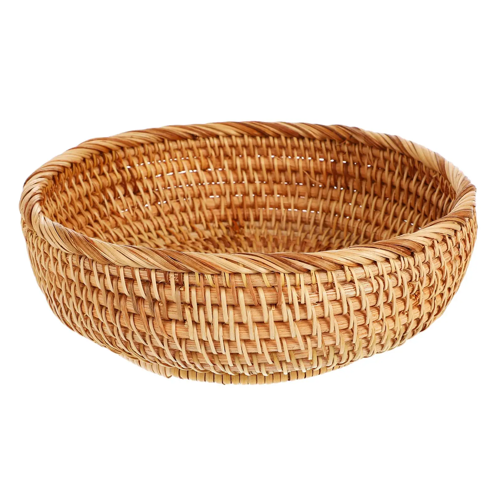 

Fruit Basket Snack Tray Picnic Rattan Bread Bowls Picnic Basket Rattan Serving Large Capacity Kitchen Bar Storage