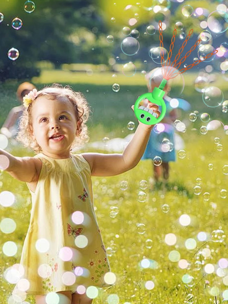 32穴スマイルフェイスバブルワンド、シャボン玉吹きおもちゃ、子供用夏の屋外アクティビティ、パーティー、誕生日用