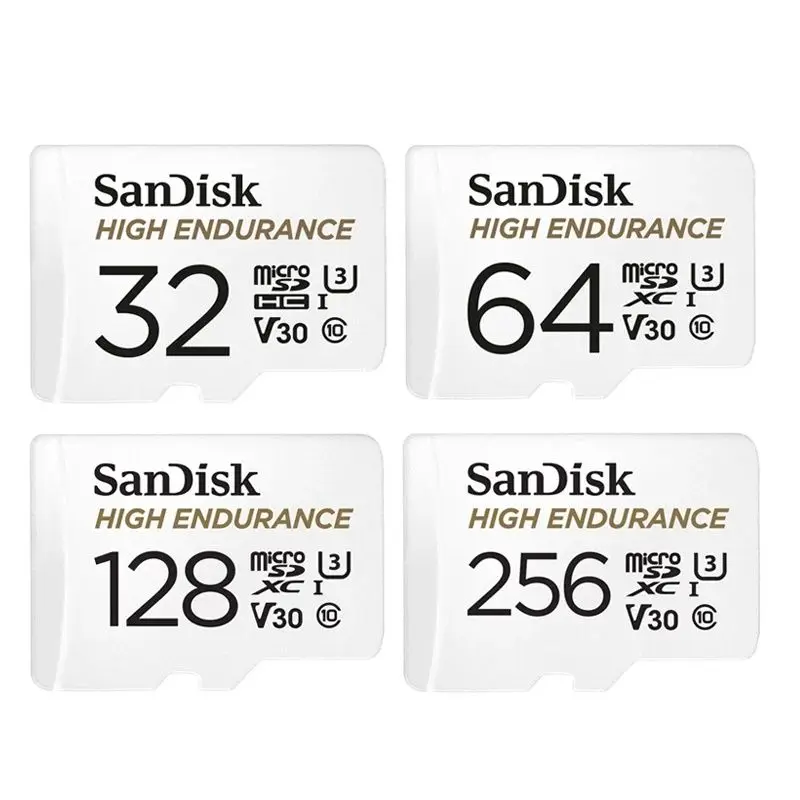 Sandisk alta resistência monitoramento de vídeo do carro 32gb 64gb 128gb 256gb cartão microsd sdhc/sdxc class10 cartão tf para câmera estudo telefone