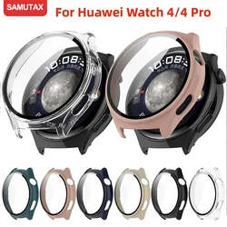 Glass + Case for Huawei Watch 4 Pro Accessoroy PC All-around Bumper Protective Cover + Screen Protector for Huawei Watch 4