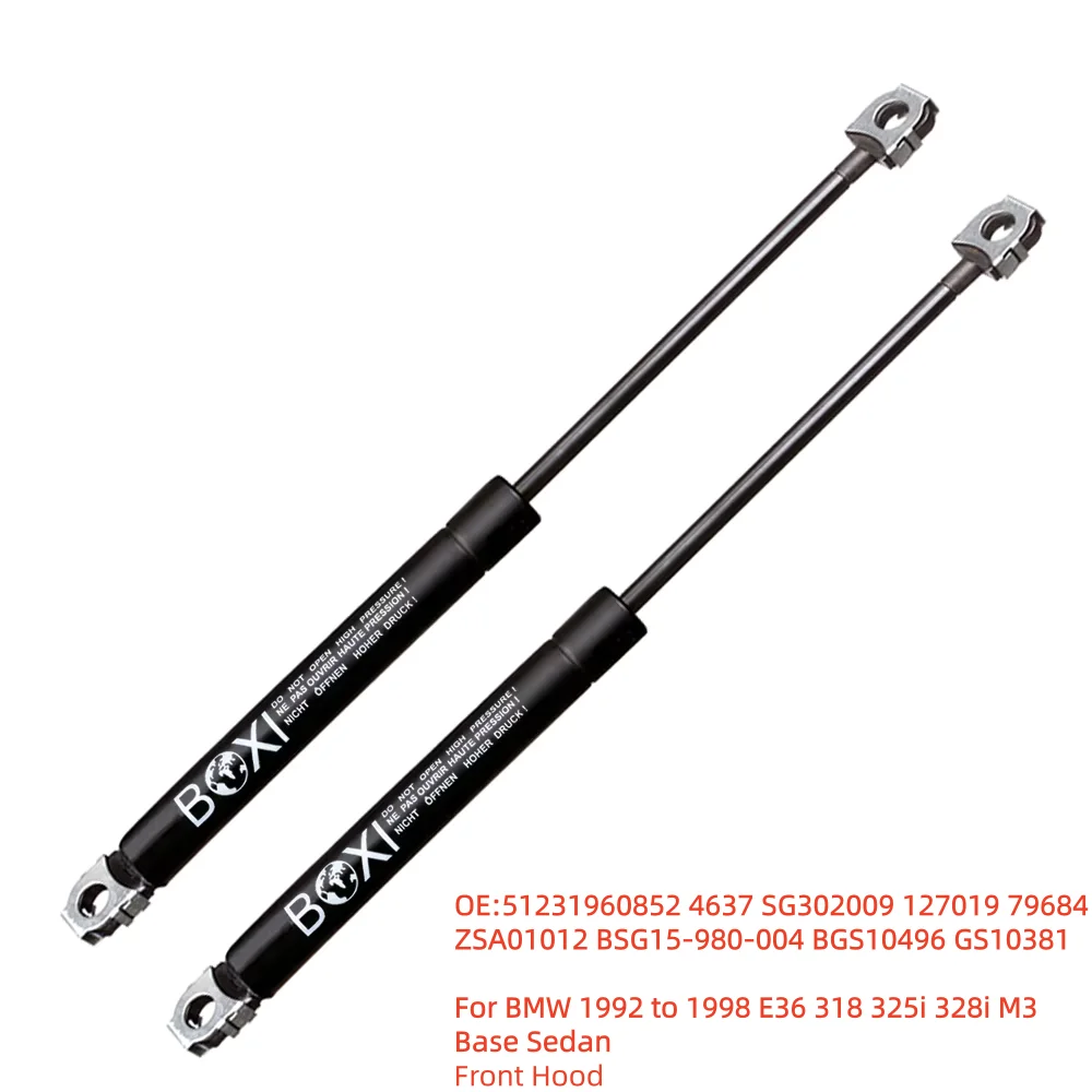 2 szt. Amortyzatory gazowe maski przedniej 51231960852 4637 SG302009 do BMW 1992-1998 E36 318 325i 328i M3 Base Sedan