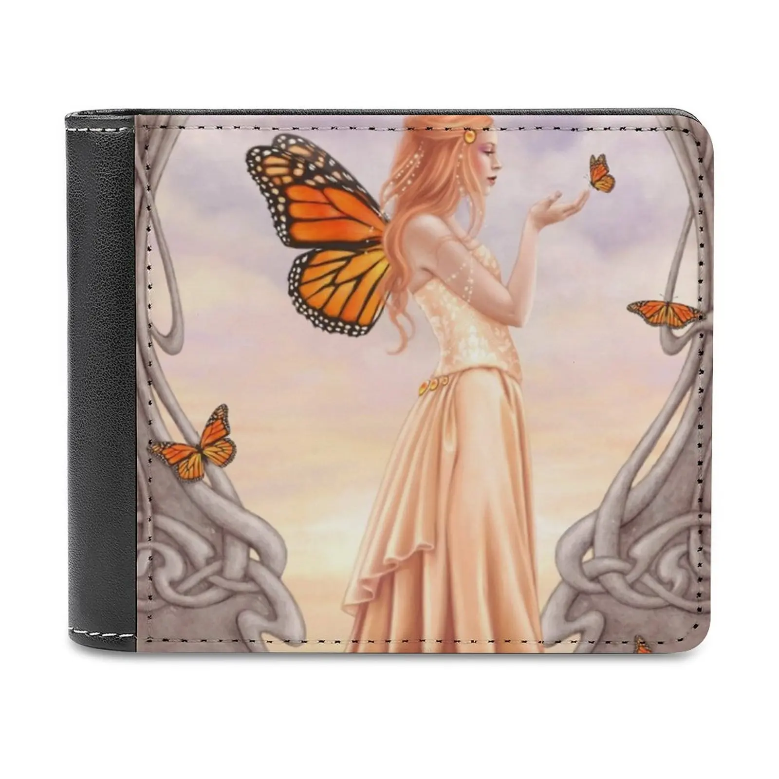 Citrine Birthstone Fairy Fashion Credit Card Wallet Leather Wallets Personalized Wallets For Men And Women Birthstone November