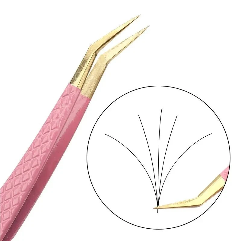 MJ 1 Pcs Eyelashes Tweezers For Lash Extension Stainless Steel High Precision Anti-static Tweezers Makeup Tools Eyelash Extensio