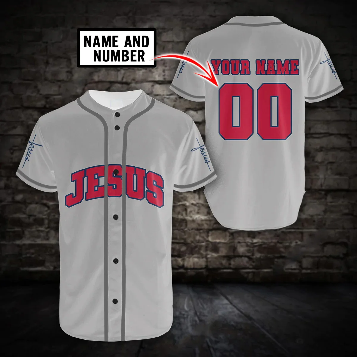 

Men's Summer Customized Name Jesus Christ's Son 3D Printed Baseball Shirt Unisex Street Casual Sports Baseball Jersey