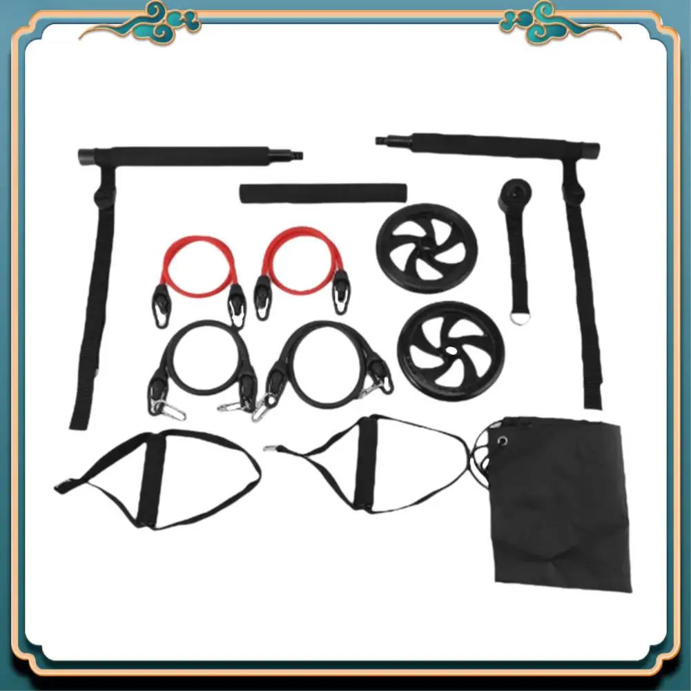

ABMV-Pilates Bar Kit+Resistance Bands,Pilates Equipment Exercise Bar With Ab Roller, Portable Home Gym Yoga Fitness Bar