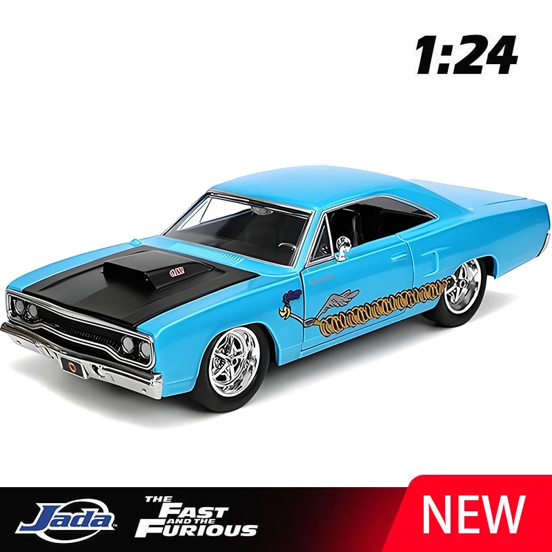 

JADA 1:24 1970 Plymouth Road Runner Alloy Car Diecasts & Toy Vehicles Car Model Miniature Scale Model Car For Children