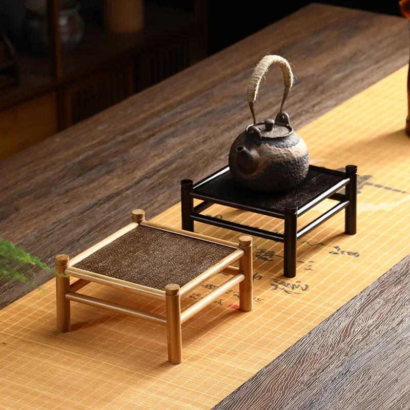 Handmade Bamboo Four-Legged Tea Table Japanese Tea Ceremony Drying Platform  Portable Display Shelf for Teapots and Accessories