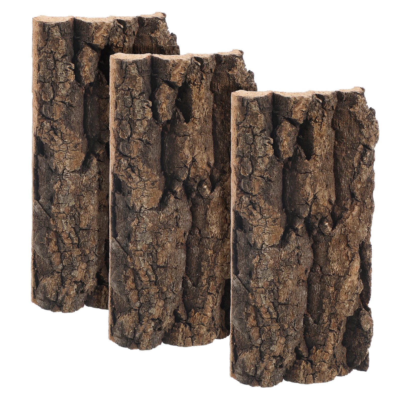 

3 Pcs Gecko Bark Decoration Home Natural Aquarium Cork Hides Reptile Backdrop for Tank