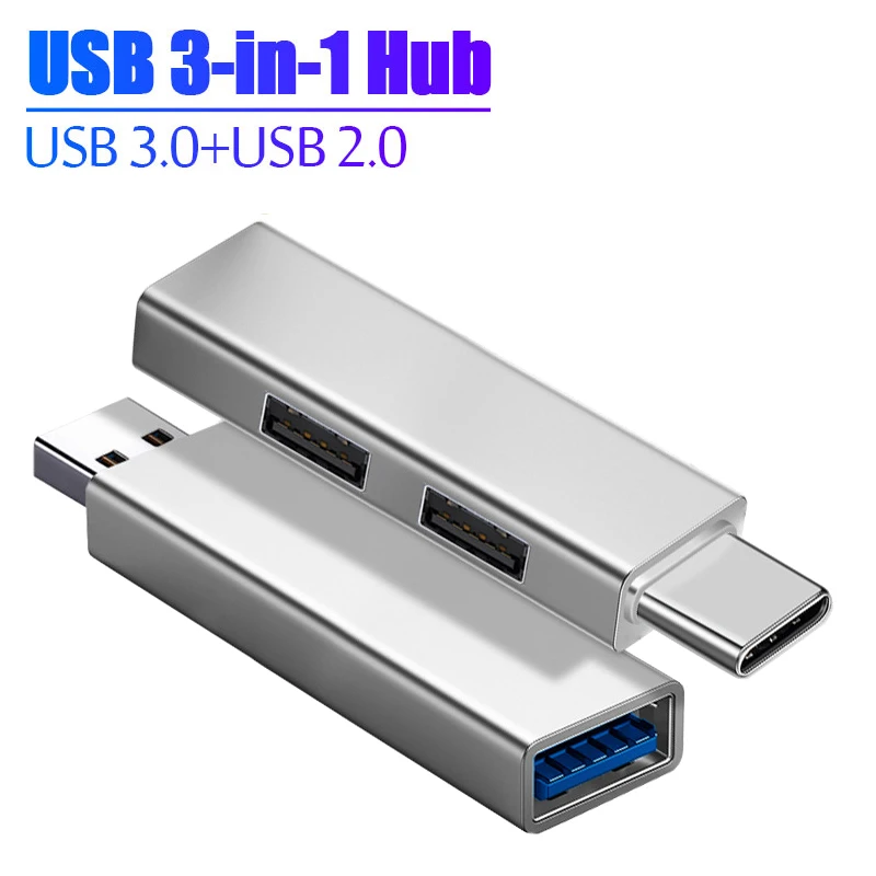 Adaptador divisor USB 3.0 Hub, Multi Hub, Expansor múltiplo, Xiaomi, HUAWEI, Acessórios para PC, 3 Portas