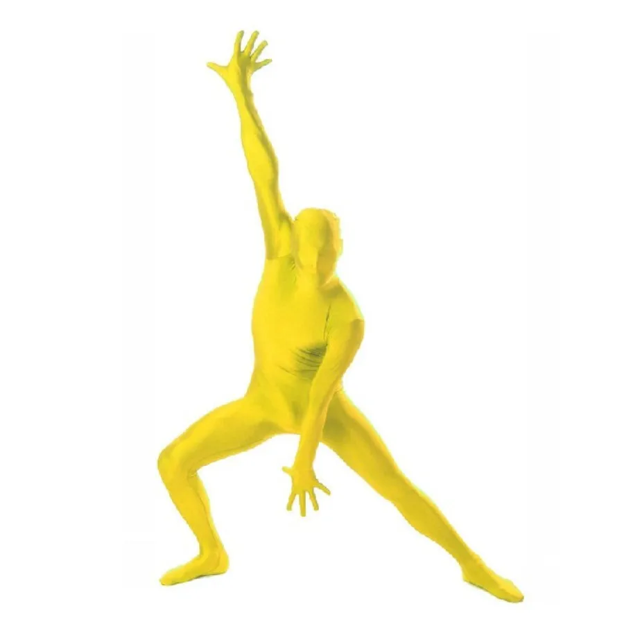 Men‘s sexy Tights Costume Bodysuit Spandex jumpsuit and Removable hood open face