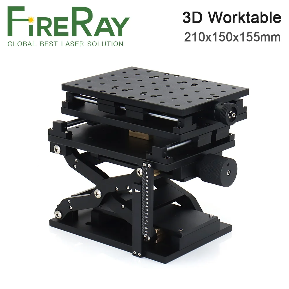 Рабочий стол FireRay 3D 210x150x150 мм, ось Z, ручной раздвижной стол, вертикальная подъемная платформа, линейная ступень 60 мм 120 мм для лазерной маркировки