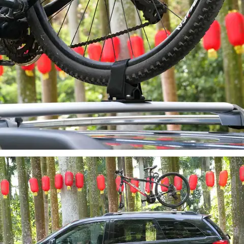 Aluminum Alloy Bike Fork Lock Mount Racks Bicycle Car Roof Rack Carrier Black
