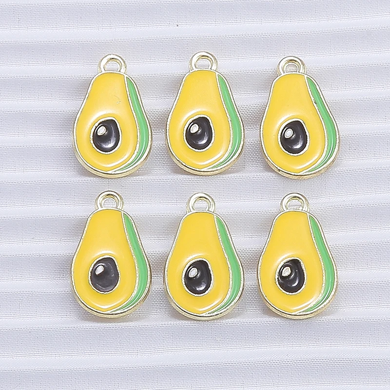 10 teile/los Mix Nette Emaille Obst Apfel Kirsche Ananas Traube Charms für Schmuck Machen Frauen Ohrringe Anhänger Halsketten Geschenke – Detail 3