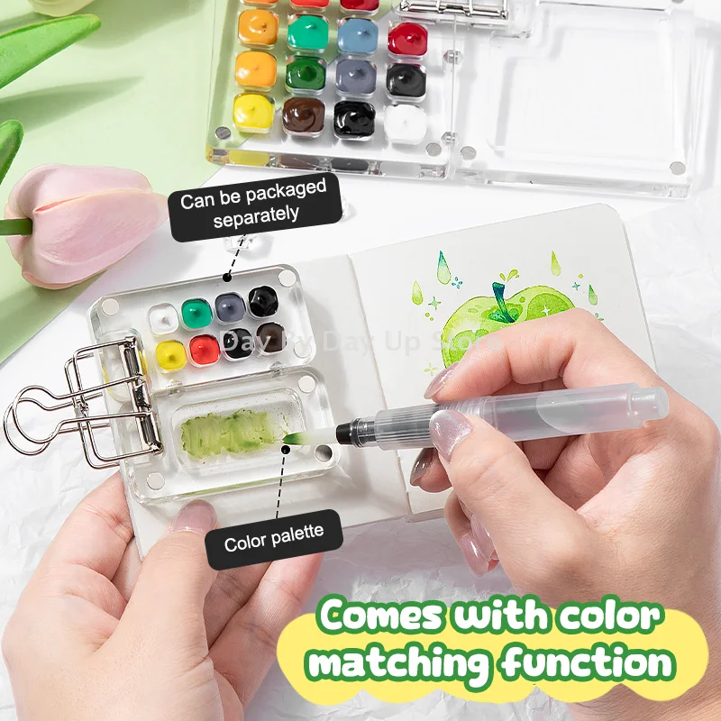 1 قطعة فنان الجيب الصغير لوحة ألوان مائية السفر لوحة ألوان مائية مجموعة مجموعات السفر للرسامين الفنانين الطلاب