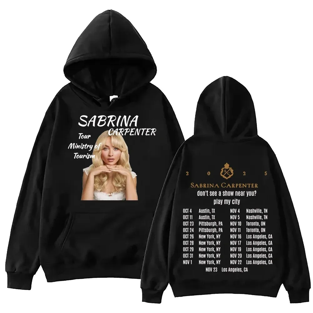 

Sabrina Carpenter Tour Министерство туризма 2025 Толстовка с капюшоном Harajuku Пуловер в стиле хип-хоп Топы Толстовка в подарок