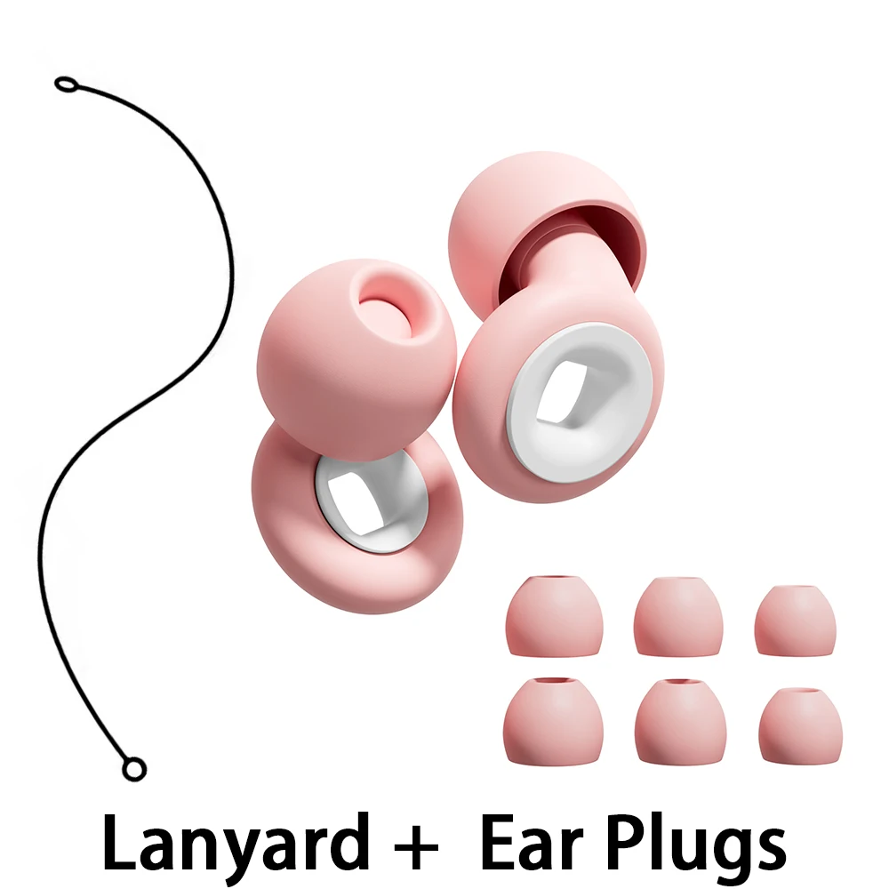 Daily Commuter Silicone Earplugs With Lanyard Noise Dampening Ear Plugs For Bus Subway Noisy Transit Scenes