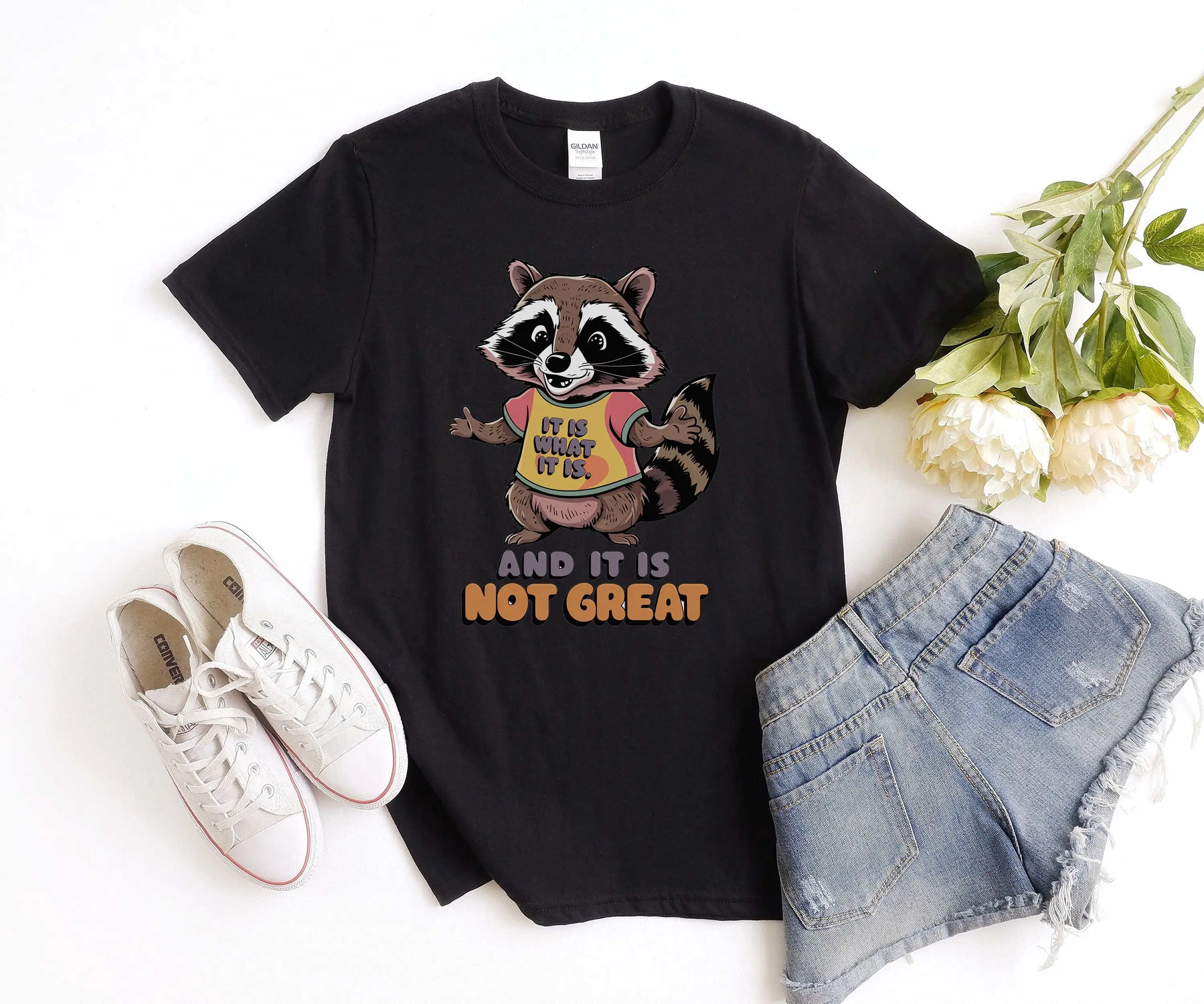 It Is What And Not Great Funny Raccoon T Shirt For Women Graphic Tee Trash Panda Meme Shirts Gift Her